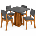 Ver imagem 2 de Conjunto Sala de Jantar Flash 4 Lugares Mesa Quadrada MDF 18mm 4 Cadeiras Estofadas Veludo