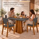 Ver imagem 6 de Conjunto Sala de Jantar Flash 4 Lugares Mesa Quadrada MDF 18mm 4 Cadeiras Estofadas Veludo