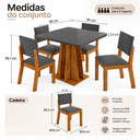 Ver imagem 3 de Conjunto Sala de Jantar Flash 4 Lugares Mesa Quadrada MDF 18mm 4 Cadeiras Estofadas Veludo