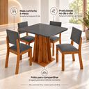 Ver imagem 5 de Conjunto Sala de Jantar Flash 4 Lugares Mesa Quadrada MDF 18mm 4 Cadeiras Estofadas Veludo