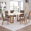 Ver imagem 1 de Conjunto Sala de Jantar Mesa Yara 160 cm Canto Reto com 6 Cadeiras Bella Henn