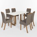 Ver imagem 2 de Conjunto Sala de Jantar Mesa Yara 160 cm Canto Reto com 6 Cadeiras Bella Henn