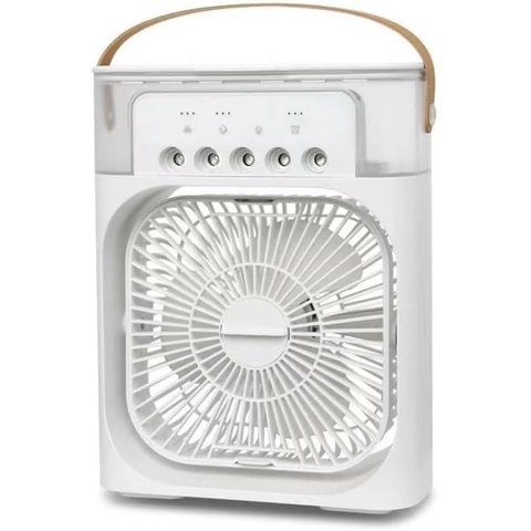 Ventilador Portátil de Mesa Mini Ar Condicionado Umidificador Climatizador Pode Colocar Gelo Luz Led