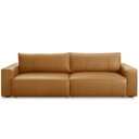 Ver imagem 2 de Sofá Retrátil Reclinável para Sala 4 Lugares 290cm Angel L06 Couro Caramelo - Lyam Decor
