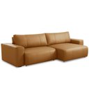 Ver imagem 6 de Sofá Retrátil Reclinável para Sala 4 Lugares 290cm Angel L06 Couro Caramelo - Lyam Decor