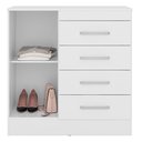 Ver imagem 4 de Cômoda Montevidéu e Guarda Roupa Solteiro Ecom 2 Branco Flex - Demóbile
