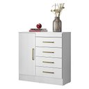 Ver imagem 2 de Cômoda Montevidéu e Guarda Roupa Solteiro Ecom 2 Branco Flex - Demóbile