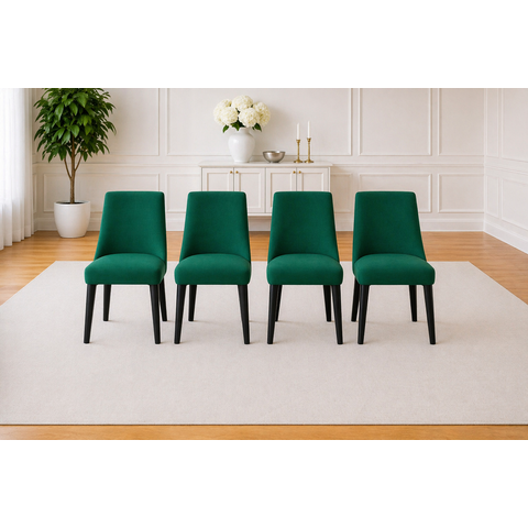 Kit 4 Capas Cadeira de Jantar Bela Capitone Malha Premium:verde Esmeralda