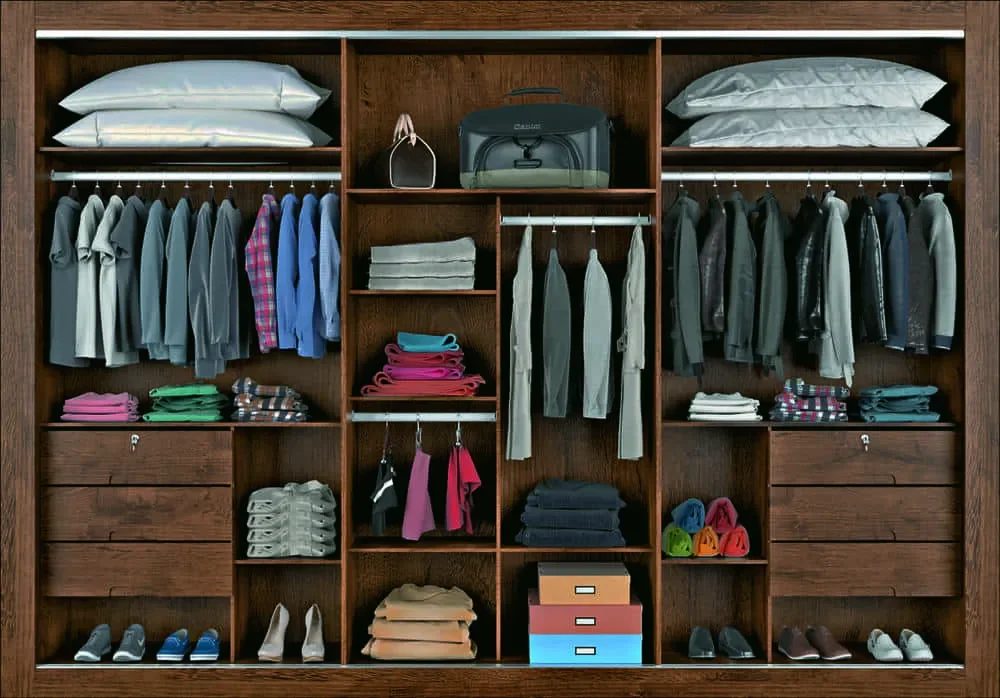 Guarda Roupa 3 Portas 6 Gavetas com Espelho Genebra Móveis Europa:Brauna Preto Absoluto Sepia - 5