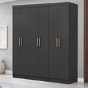 Ver imagem 2 de Guarda Roupas Casal 6 Portas 2 Gavetas Prime Preto Maxel