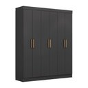 Ver imagem 1 de Guarda Roupas Casal 6 Portas 2 Gavetas Prime Preto Maxel