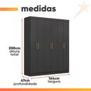 Ver imagem 3 de Guarda Roupas Casal 6 Portas 2 Gavetas Prime Preto Maxel