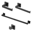 Ver imagem 1 de Kit Acessórios Banheiro Preto/black Quadrado 4 Peças Inox