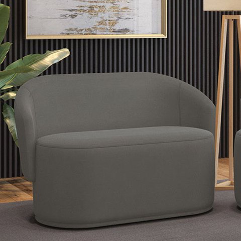 Sofá 2 Lugares Namoradeira Orgânica para Sala Malu Suede Grafite M11 - D’Rossi