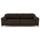 Ver imagem 2 de Sofá Living 3 lugares 232cm Agostino Pés Design em Ferro Couro Marrom G52 - Gran Belo