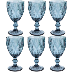 Jogo de Taças de Vidro para Água Suco Vinho Diamond Conjunto de Taça Mesa Posta 325ml 6 Unidades - a - 1