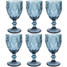 Jogo de Taças de Vidro para Água Suco Vinho Diamond Conjunto de Taça Mesa Posta 325ml 6 Unidades - a - 1