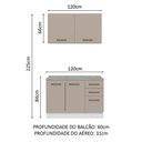 Ver mais imagens de Kit com Balcão e Armário Aéreo Multiuso 120cm Branco/crema Agata Madesa Branco/crema