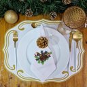 Ver imagem 2 de Porta Guardanapo Natal Pinha Dourada