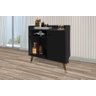 Aparador Cantinho do Café Mad Estilo Retrô com Pés em Madeira Cor Preto Rm - 1