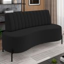 Ver imagem 1 de Sofá Chaise 2 Lugares Sala Living 160cm Pés Industrial Cayman K01 Veludo Preto - Lyam Decor