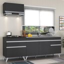 Ver imagem 3 de Armário de Cozinha Compacta 220cm Veneza Multimóveis V2074 Preto/Branco