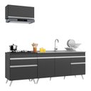 Ver imagem 1 de Armário de Cozinha Compacta 220cm Veneza Multimóveis V2074 Preto/Branco