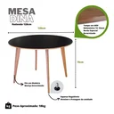 Ver imagem 4 de Mesa de Madeira Redonda 1m Preto - Dina
