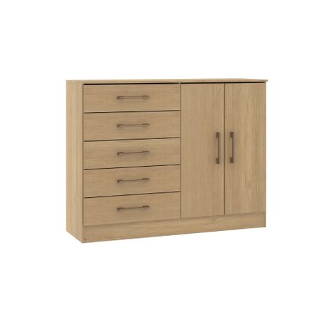 Cômoda Sapateira 2 Portas 5 Gavetas Menu Móveis Carvalho