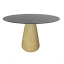 Ver imagem 1 de Mesa De Jantar Cone 110cm Base Madeira Tampo Laqueado Preto