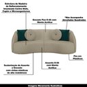 Ver imagem 3 de Sofá Decorativo 288cm com Almofadas Redondas Clarke Linho Bege - Gran Belo