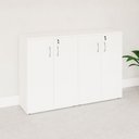 Ver mais imagens de Armário Médio para Escritório 1,60 m com 4 Portas, Chave e 3 Prateleiras F5 Office Cor:Branco