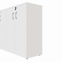 Ver imagem 4 de Armário Médio para Escritório 1,60 m com 4 Portas, Chave e 3 Prateleiras F5 Office Cor:Branco