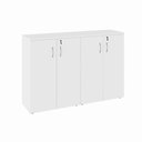 Ver imagem 2 de Armário Médio para Escritório 1,60 m com 4 Portas, Chave e 3 Prateleiras F5 Office Cor:Branco