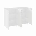 Ver imagem 7 de Armário Médio para Escritório 1,60 m com 4 Portas, Chave e 3 Prateleiras F5 Office Cor:Branco