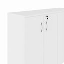 Ver imagem 5 de Armário Médio para Escritório 1,60 m com 4 Portas, Chave e 3 Prateleiras F5 Office Cor:Branco