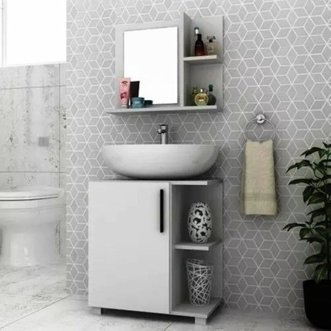 Gabinete Pia Coluna Luxo 1 Porta  Ecoplan Ecogb-8 - Ecoplanejados