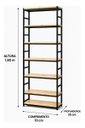 Ver imagem 4 de Estante Multiuso Organizador Livreiro Estilo Industrial 180x70 Preto Natural