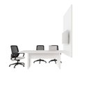 Ver imagem 4 de Mesa Industrial 2m 1 Cx de Tomada Pé Metal e Painel de Tv F5 Cor:branco