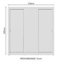 Ver mais imagens de Guarda-roupa Casal 3 Portas de Correr Branco Nobre Madesa Branco