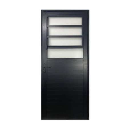 Porta de Giro Alumínio Preto Basculante Lambril 04V Maxx - 210x100 - Esquerda
