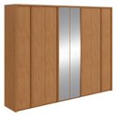 Ver imagem 4 de Guarda-roupa Casal 100% Mdf 8 Portas Easy Glow com Espelhos Amendoa Clean