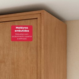 Guarda-roupa Casal 100% Mdf 8 Portas Easy Glow com Espelhos Amendoa Clean - 10