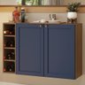 Buffet Aparador com Adega 100cm 2 Portas Rustic/azul Vik Madesa 16 - 1