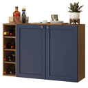 Ver imagem 2 de Buffet Aparador com Adega 100cm 2 Portas Rustic/Azul Vik Madesa 16