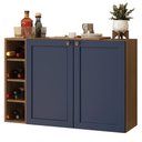 Ver imagem 2 de Buffet Aparador com Adega 100cm 2 Portas Rustic/azul Vik Madesa 16