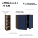 Ver imagem 4 de Buffet Aparador com Adega 100cm 2 Portas Rustic/Azul Vik Madesa 16