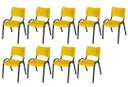 Ver imagem 2 de Cadeira Iso Base Preto Escola, Escritório Amarelo Kit 9 Un