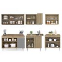 Ver imagem 6 de Armário de Cozinha Modulado de Canto 6 Peças Cp29 Balcão com Tampo Castanho/cinza - Lumil Lumil Móve