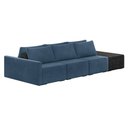 Ver imagem 1 de Sofá Ilha 3 Lugares Living 342cm Modulado Sala Lary Veludo Azul Marinho/pu Pto K01 - D'Rossi